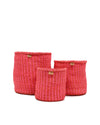 KIWANDA Red and Pink Stripe Basket