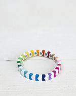 Rainbow and White Tile Bracelet