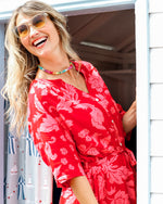 Sophia Pink Floral Shirt Dress