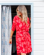 Sophia Pink Floral Shirt Dress