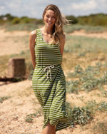 Stacey Olive Stripe Jersey Dress