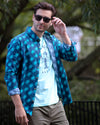 Aloft Teal & Navy Turtle Shirt