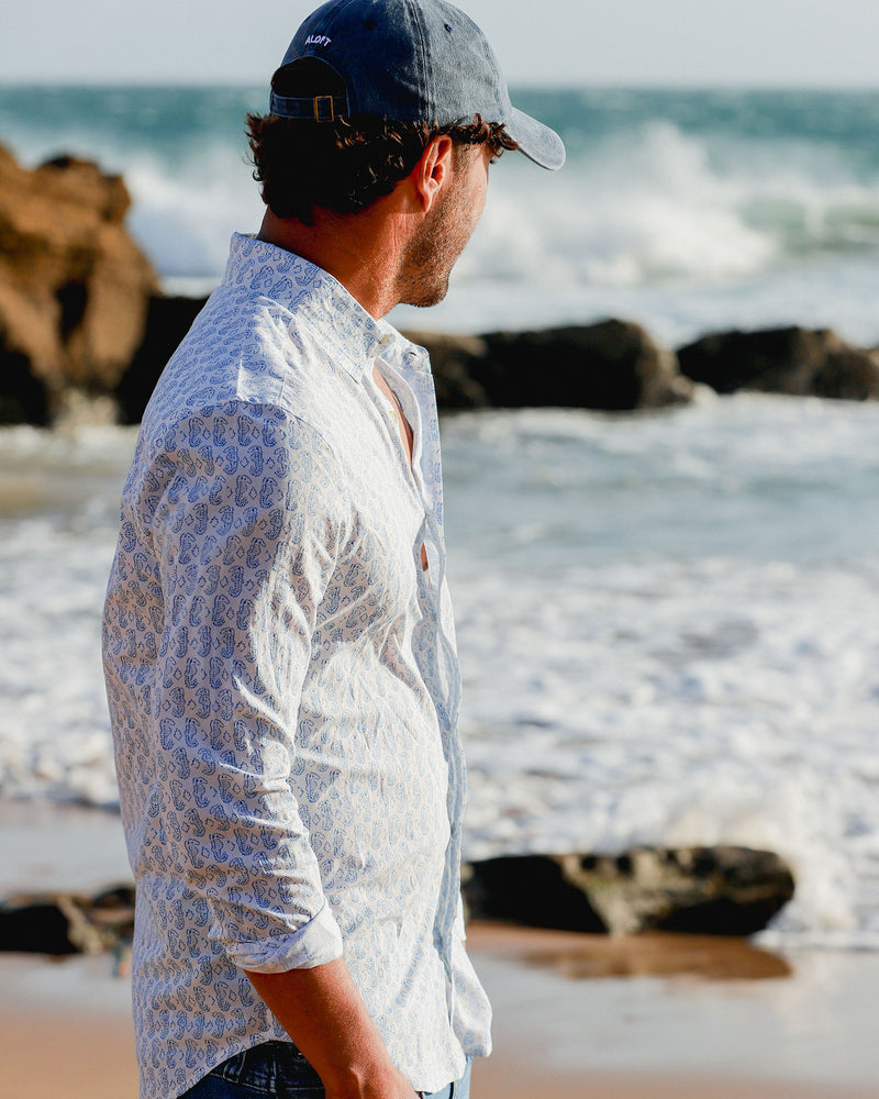 Aloft White Seahorse Beach Shirt