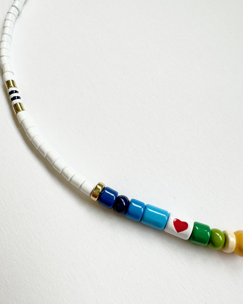 Rainbow & Heart beaded necklace