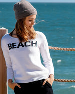 Aloft Beach Knitted Crew - White