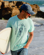 Sunset Beach Social Tee Aqua