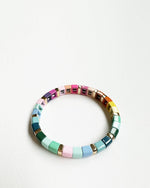Rainbow & Gold Tile Bracelet