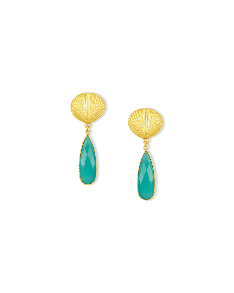 Ashiana Tria Shell Aqua Earrings
