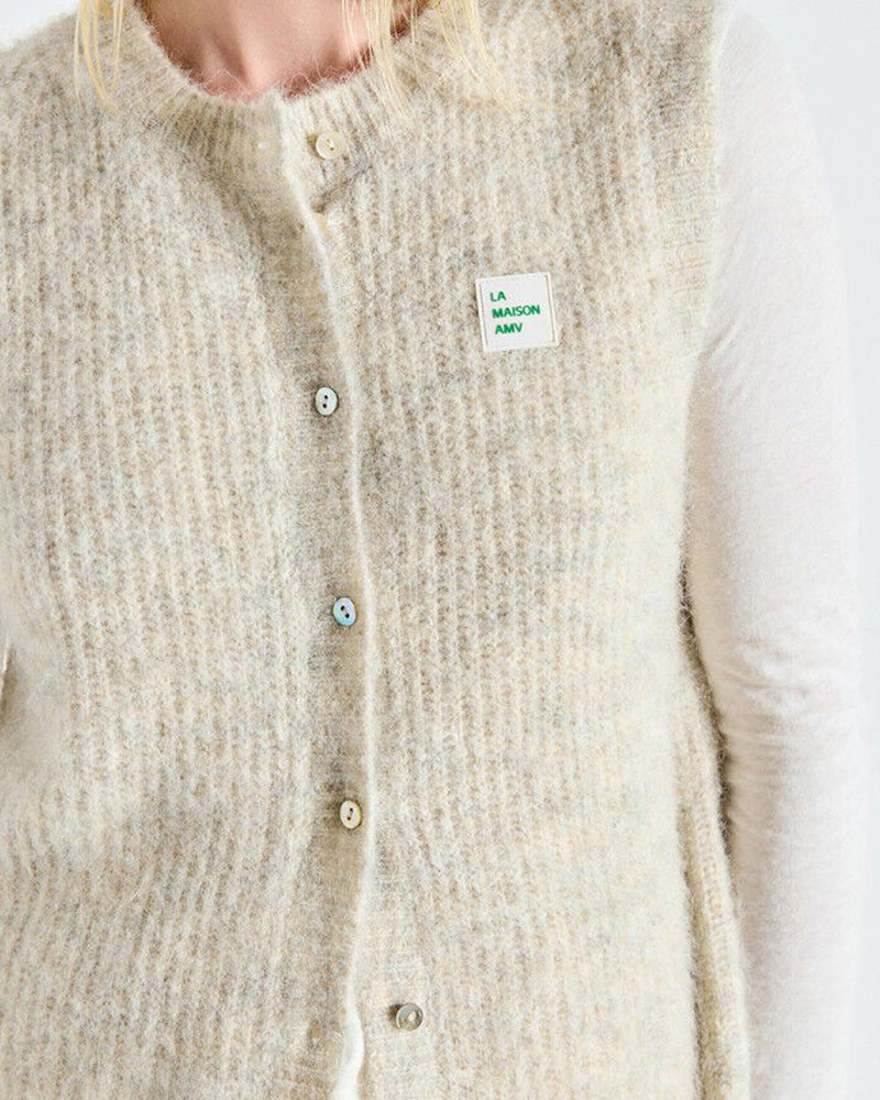 American Vintage East Knitted Vest - Powder Snow