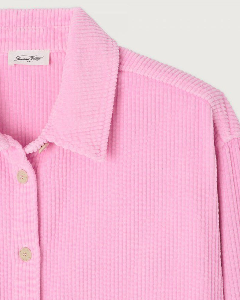American Vintage Padow Bubblegum Pink Cord Shirt