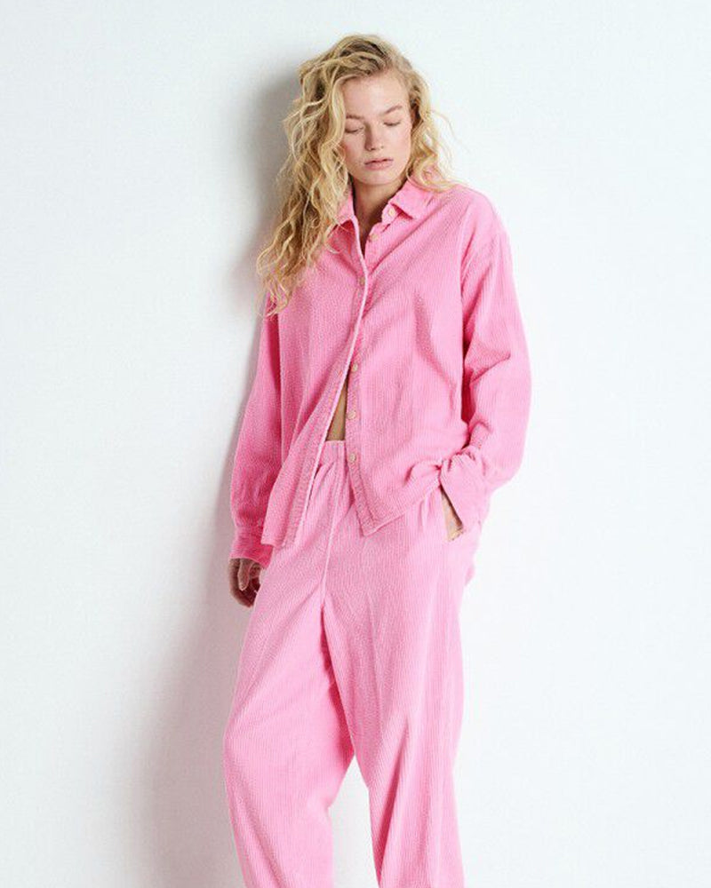 American Vintage Padow Bubblegum Pink Cord Shirt