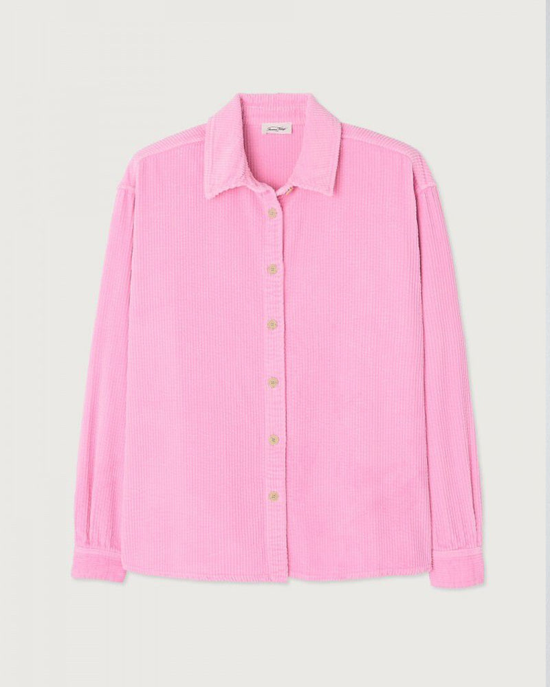 American Vintage Padow Bubblegum Pink Cord Shirt