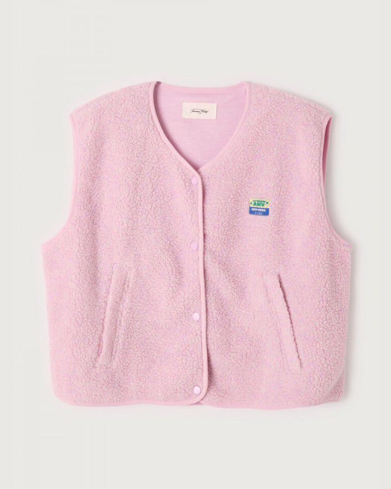 American Vintage Hoktown Fleece Gilet Sugared Almond