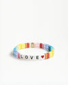 LOVE clear rainbow Tile Bracelet