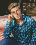 Aloft Teal & Navy Turtle Shirt