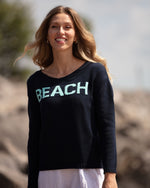 Aloft Beach Knitted Crew - Navy & Turquoise
