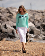 Aloft Beach Knitted Crew - Turquoise