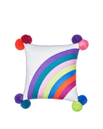 Embroidered Rainbow Square Cushion