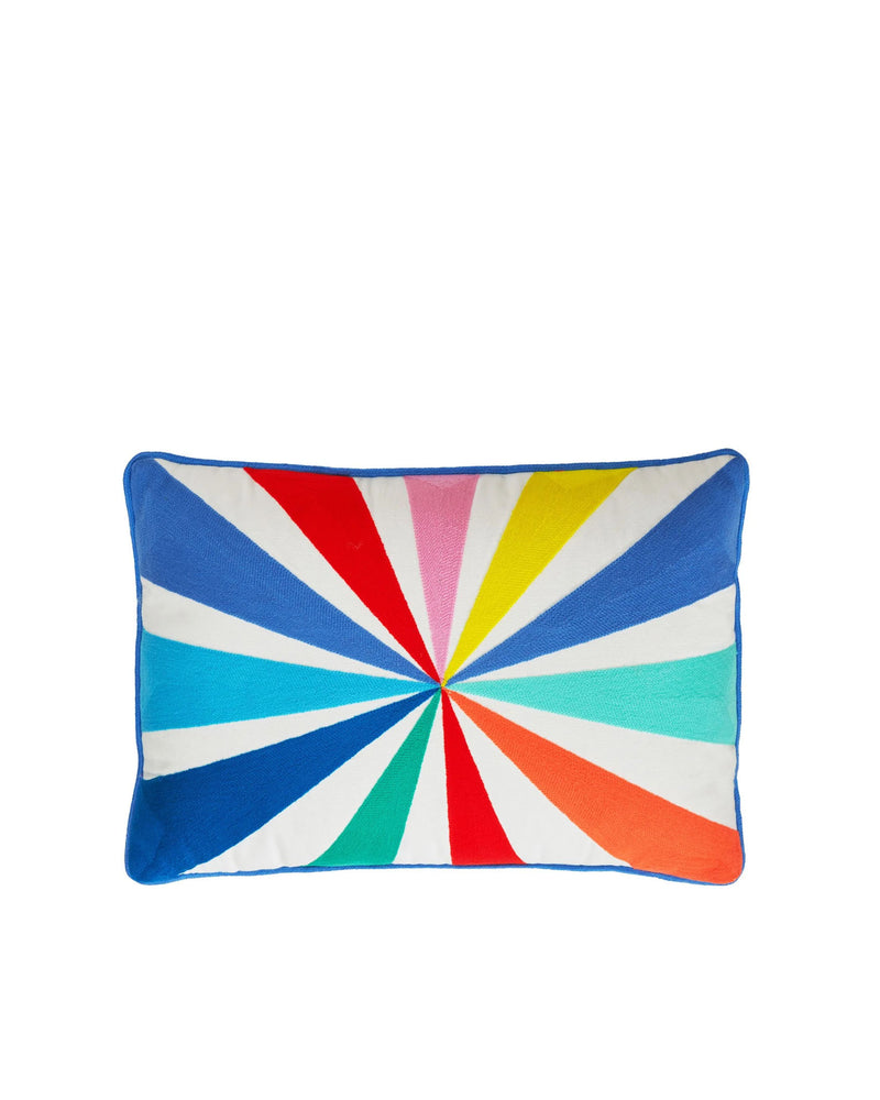 Radial Rainbow Embroidered Cushion