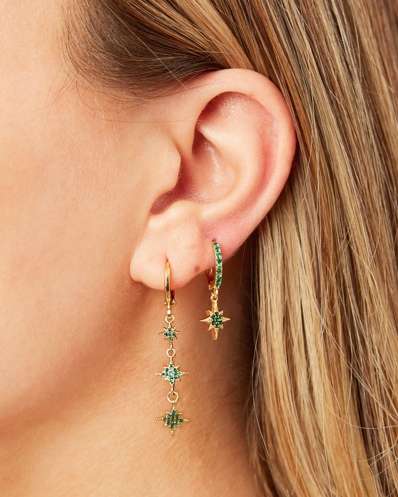 Bijoux de Mimi Cosmia Green Huggie Earrings