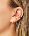 Bijoux de Mimi Talitha Blue Lightning Bolt huggie Earrings