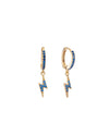 Bijoux de Mimi Talitha Blue Lightning Bolt huggie Earrings