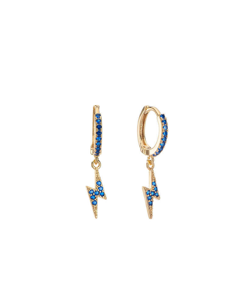 Bijoux de Mimi Talitha Blue Lightning Bolt huggie Earrings