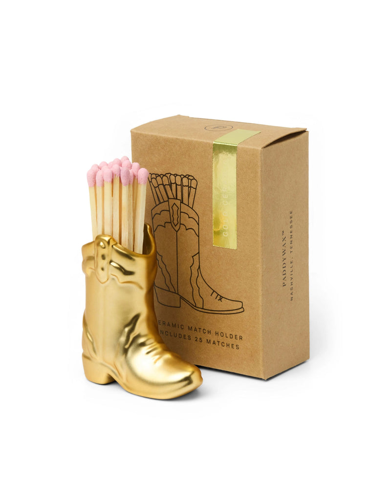 Nashville Ceramic Boot Match Holder  - Gold