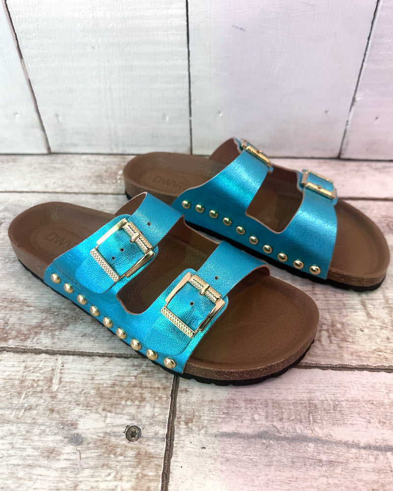 Turquoise Malibu Leather Sandals
