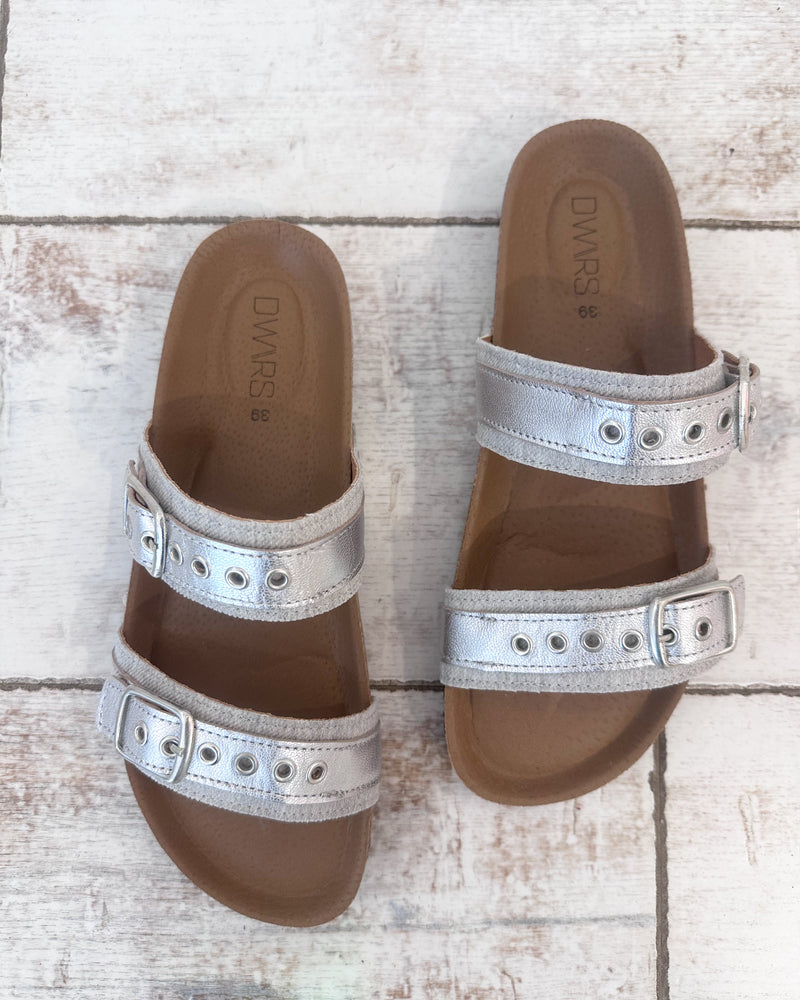Silver Kiska Leather Sandals