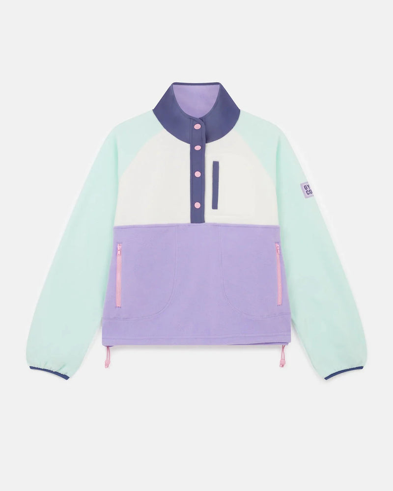 Gym + Coffee Snap Polar Fleece Lilac & Mint