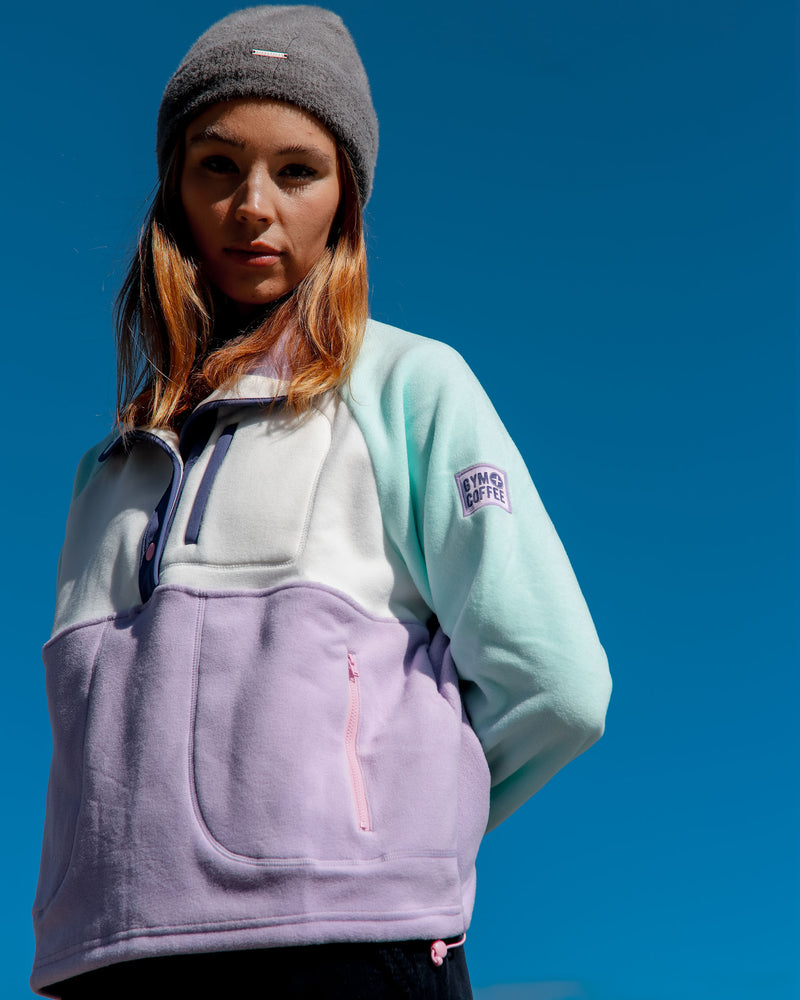 Gym + Coffee Snap Polar Fleece Lilac & Mint