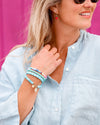 Hartford Cleo Aqua Linen Top