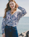 Hartford Codex Blue Floral Blouse