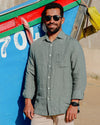 Hartford Jimmy Khaki Linen Shirt