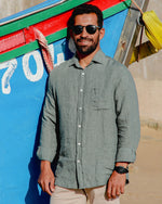 Hartford Jimmy Khaki Linen Shirt