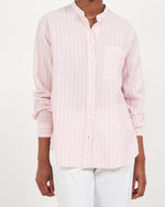 Hartford Connor Pink Linen Stripe Shirt