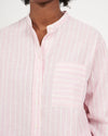 Hartford Connor Pink Linen Stripe Shirt