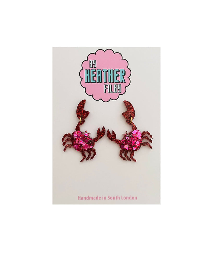 Sparkly Crab Earrings