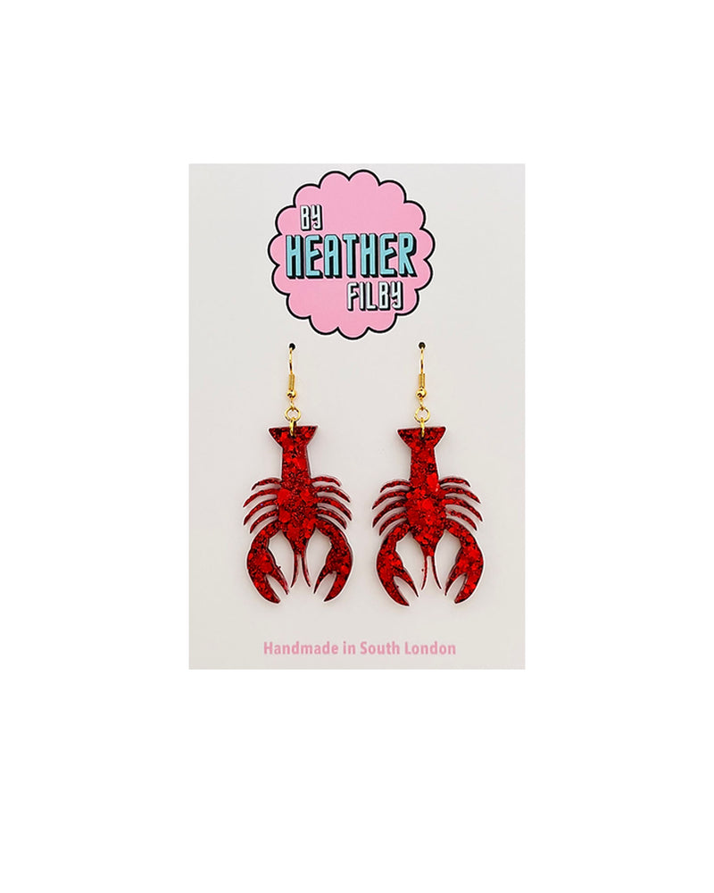 Sparkly Lobster Earrings