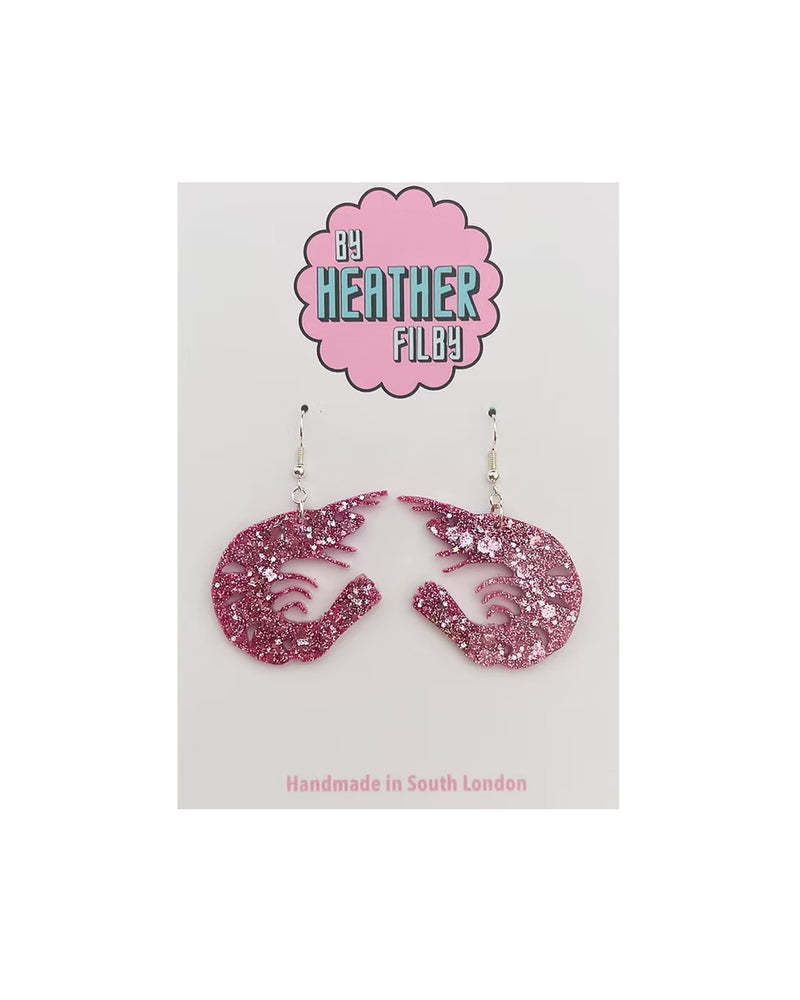 Pink Shrimp Earrings