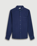 Hartford Jimmy Navy Linen Shirt