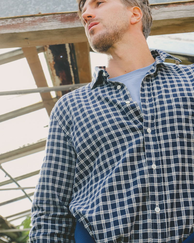 Hartford Jean Blue Check Shirt