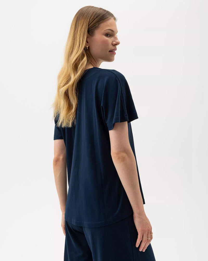 Holebrook Esther V Neck Top Navy