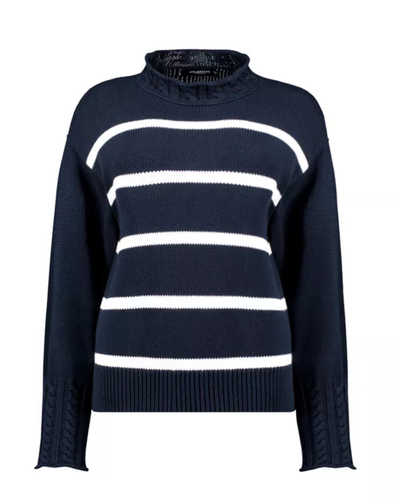 Holebrook Ester Turtle Neck Navy and White Stripe