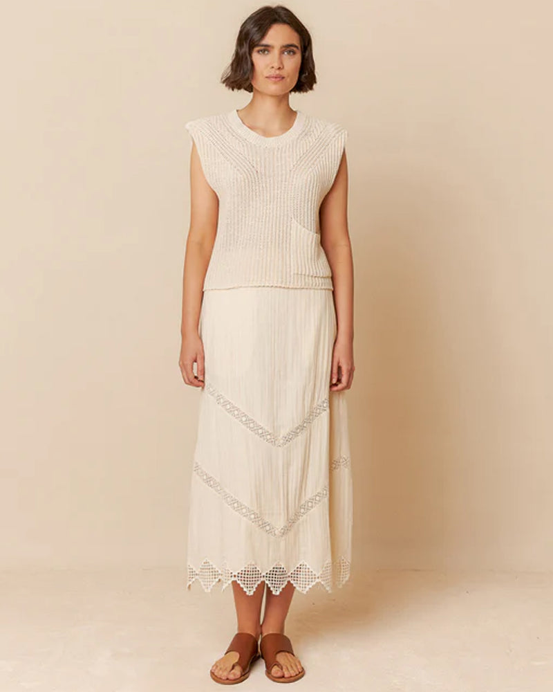 Indi & Cold Knitted Vest Ecru