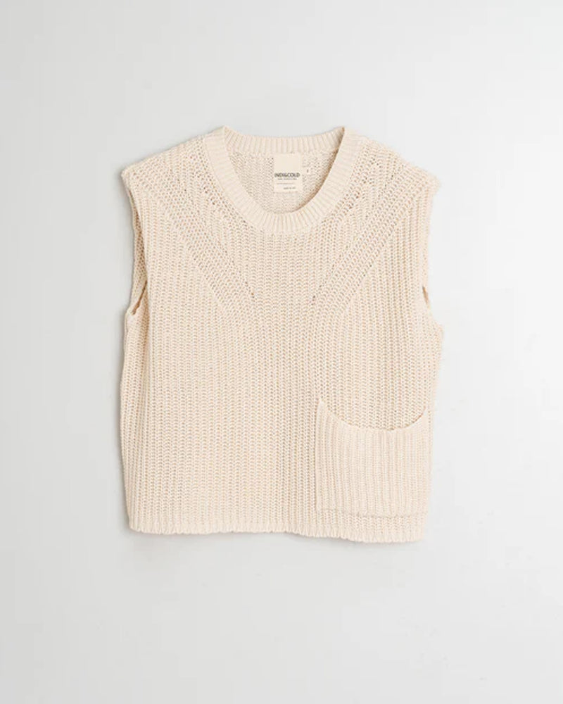 Indi & Cold Knitted Vest Ecru