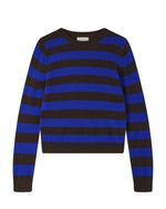Jumper 1234 Black & Dark Brown Stripe Crew