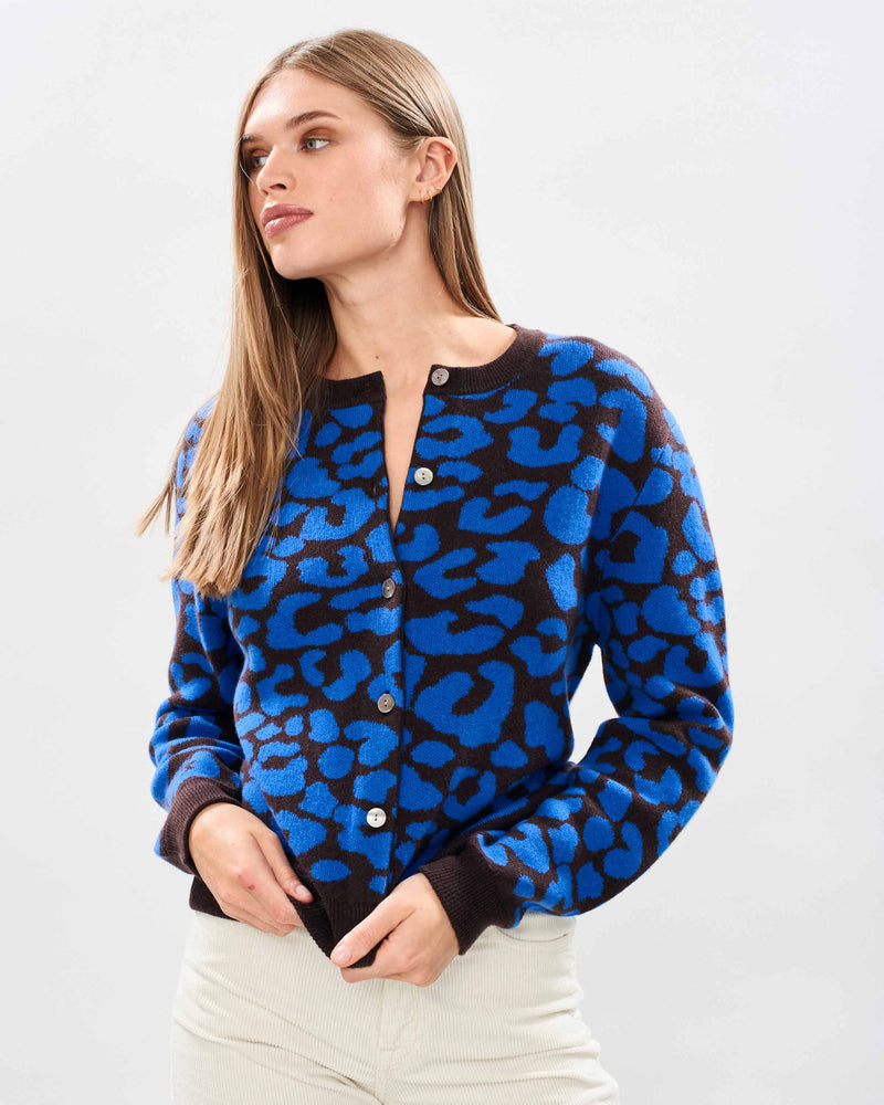 Jumper 1234 Leopard Cardigan Sapphire