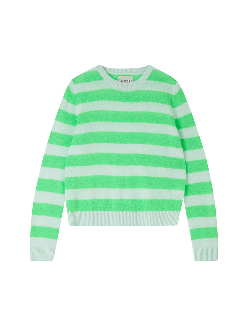 Jumper 1234 Neon Green Stripe Knit